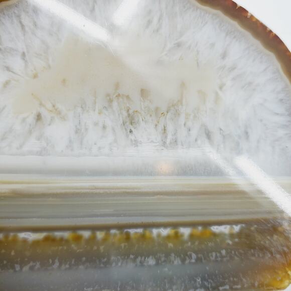 Vintage Natural Agate Specimen Stone Round Desk Paperweight Display Paper Weight - Picture 10 of 11